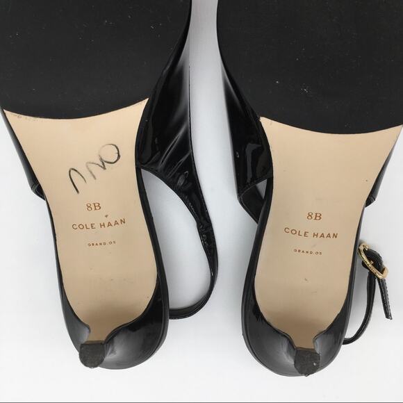 Cole Haan Grand OS Peep Toe Slingback Heel - Black - 8 - Picture 10 of 12